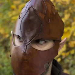 Epic Armoury Attentäter Helm, Braunes Leder, LARP