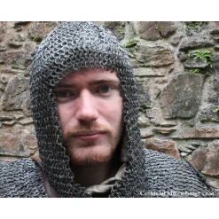 Ulfberth Coif Mit Eckigem Ausschnitt, Flachringe - Rundnieten, 8 Mm -Säbel Rabatt coif mit eckigem ausschnitt flachringe rundnieten 2