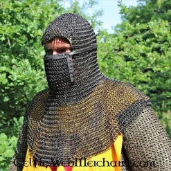 Ulfberth Coif Mit Quadratischem Visier, Rundringe - Rundnieten, 8 Mm