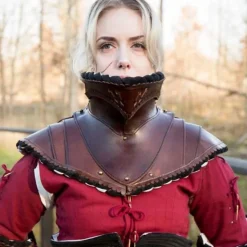 Epic Armoury Edles Leder Gorget, Schwarz