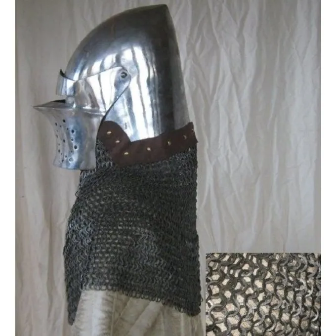 Ulfberth Kettenhemd Helmbrünne, Rundringe - Rundnieten, 8 Mm 4 Ulfberth Kettenhemd Helmbrünne, Rundringe - Rundnieten, 8 Mm – Bild 2