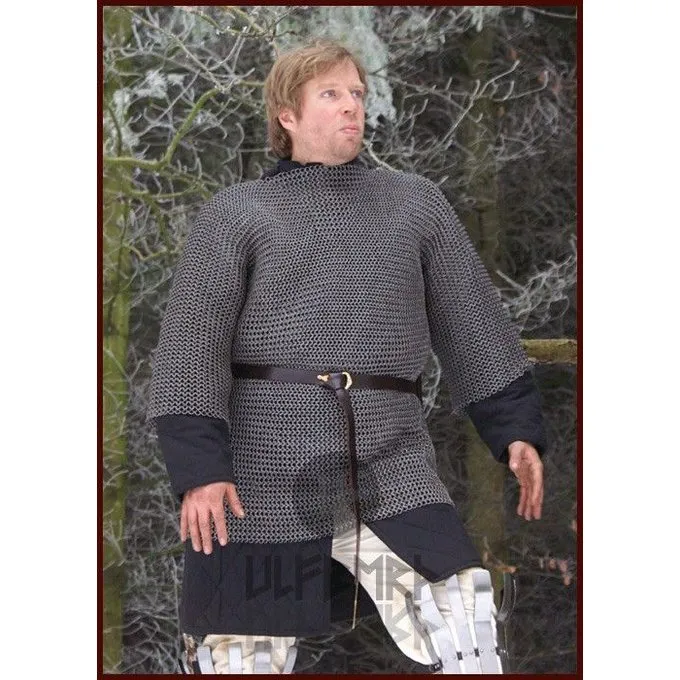 Ulfberth Kettenhemd Mit Halblangen Ärmeln, Gemischten Flachringe-Rundnieten, 8 Mm 4 Ulfberth Kettenhemd Mit Halblangen Ärmeln, Gemischten Flachringe-Rundnieten, 8 Mm – Bild 2