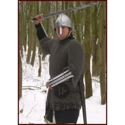 Ulfberth Kettenhemd Mit Halblangen Ärmeln, Gemischten Flachringe-Rundnieten, 8 Mm