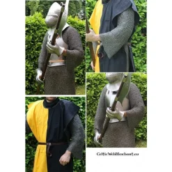 Langärmelig Kettenhemd, Geschwärzt, 8 Mm