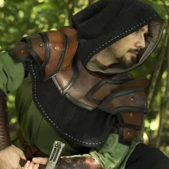 Epic Armoury Leder Schulter-Hals-Rüstung, Braun-schwarz -Säbel Rabatt leder schulter hals ruestung braun schwarz 2