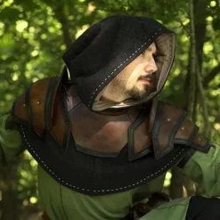 Epic Armoury Leder Schulter-Hals-Rüstung, Braun-schwarz -Säbel Rabatt leder schulter hals ruestung braun schwarz 4