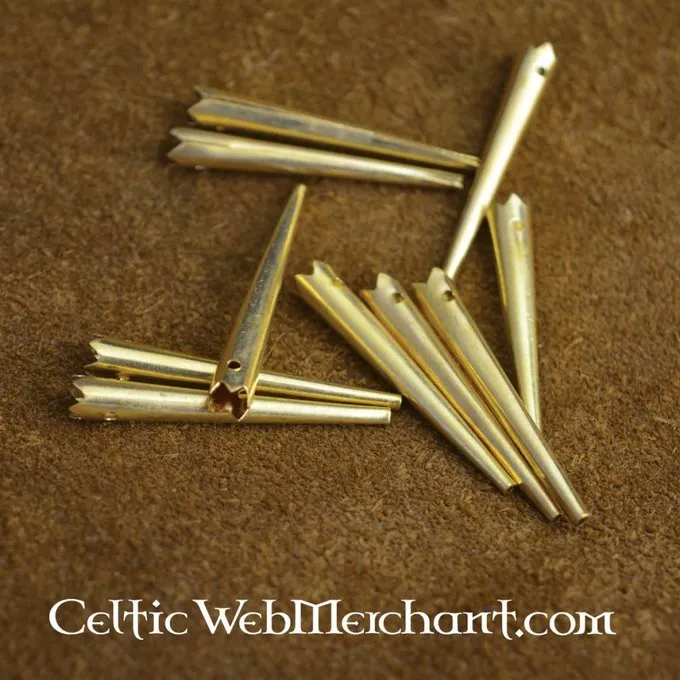 Messing Kurze Schnürbandspitzen (Satz Von 10) 4 Messing Kurze Schnürbandspitzen (Satz Von 10) – Bild 2