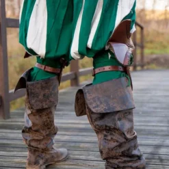 Epic Armoury Paar Leder Poleyns, Braun-grün -Säbel Rabatt paar leder poleyns braun gruen 2