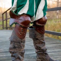 Epic Armoury Paar Leder Poleyns, Braun-grün -Säbel Rabatt paar leder poleyns braun gruen 4